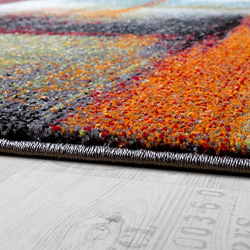 Designer Teppich Modern Kurzflor Wohnzimmer Bunt Trendig Meliert Multicolour, Grösse:120×170 cm - 2