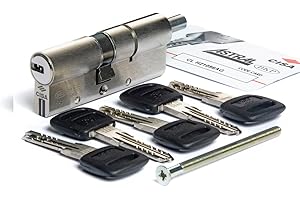 CISA 10A3S219012CLC5; Cilindro Europeo Astral S; 35/45 mm; Ottone Nichelato; 5 Chiavi; Predisposto per Montaggio Pomolo