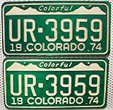 Material aus Metall USA_Auswahl_von_Fahrzeugschildern ► US Nummernschilder Colorado Kennzeichen Paar # Set KFZ Schilder USA