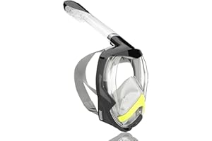 Flyboo Maska do nurkowania, widok 180° maska do nurkowania z panoramicznym designem na całą twarz - kompatybilna z kamerą sportową maska do nurkowania z wolnym oddechem z technologią zapobiegającą parowaniu i wyciekom dla dorosłych i dzieci