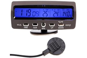 Namvo Thermomètre de la température de Moniteur de l'alarme LCD/Battery de Voiture