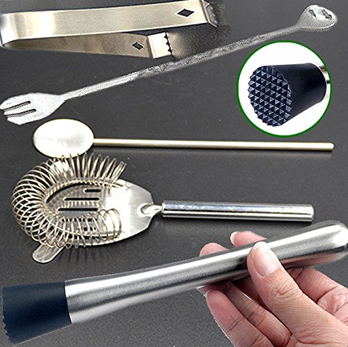 Der Wolf Moon® Cocktail maker set 11 PCE Home Cocktail Making Kit mit Manhattan Cocktail Shaker Bar Maßnahmen, Twisted Bar Löffel, Stößel, Mixer, Flasche Ausgießer, Ice Sieb & Ice Zange + Sexy Cocktails eBook - 5