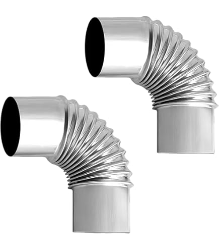Hemoton Stove Pipe Elbow Chimney 45 Degree Stainless Steel Flue Chimney Flue Extension Elbow For Outdoor Camping Wood Stove Silver - View #10