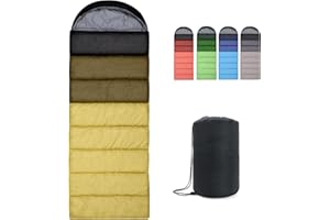 Outplea Single Sleeping Bag for Adults & Kids, Portable Outdoor Sleeping Bag for 3-4 Seasons, Waterproof Lightweight Sleeping Bag for Camping Hiking Trekking
