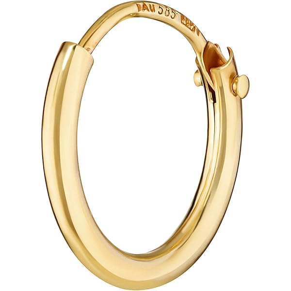Boucles D'oreilles Créoles Homme 585 Or Jaune 1,2 Cm – Fabriquées En Allemagne