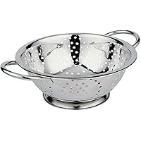 Acense Stainless Steel Colander [Silver], Steel Base/Handle, Quick Draining, Multiple Micro-Perforations, Multi-Purpose: [Pas