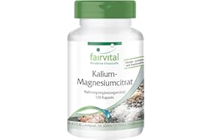 Fairvital | Citrate Potassium Magnésium - Fortement dosé - avec 900mg de Potassium et 240 mg de Magnésium par dose journalière - VEGAN - 120 gélules