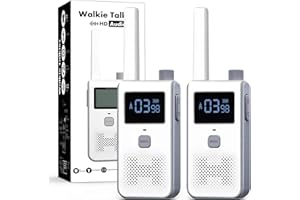 Walkie Talkies, HAKPNEW Two Way Radio Long Range with 8 Channels, 2 Pack Long Range Walkie Talkies with VOX Talking, Belt Clip for Outdoor Hiking Climbing Fishing - White