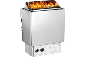 SDKEHUI 3kw Elektroherd Saunaofen 220V Saunaofen Interner Steuerung Eingebaute Sauna Elektroherd (3KW-Edelstahl)