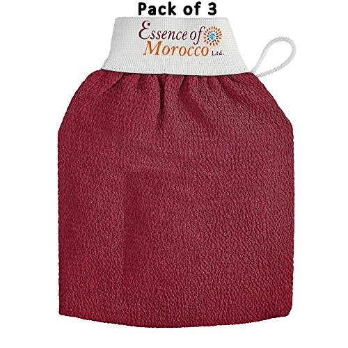 Moroccan Exfoliating Kessa Glove - Hammam Scrub Glove TRIPLE PACK