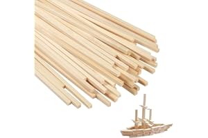 QEEYON Bastoncini di Bambù per Fai Da Te, 50 pcs Bastoncini Bamboo 30 cm x 5 mm x 5 mm Naturale Non Trattato Bastone di Bambù per Creazioni Fai da Te Progetti d’Arte Decorazioni