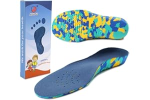 Ailaka - Solette per scarpe con supporto per arco plantare, per bambini, in schiuma EVA per piedi piatti, fascite plantare, Blu (Blu), 25/28 EU