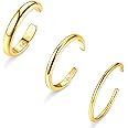 BESTEEL Toe Rings for Women Gold Trendy 14K Gold Filled Toe Rings Set Thin Band Beach Foot Jewelry for Summer Open Adjustable Toe Rings