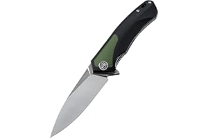Petrified fish PF838 Coltello Pieghevole D2 Acciaio 3.74" Raso Lama G10 Maniglia Tascabile Coltello Pieghevole EDC (Green Satin)