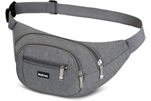RIDIRUN Resistente al Agua riñonera Bolsa de Cintura 4 Bolsillos con Cremallera Bolsa riñonera de Viaje Senderismo al Aire Libre Deporte Vacaciones Dinero Bolsa de Cadera Paquete