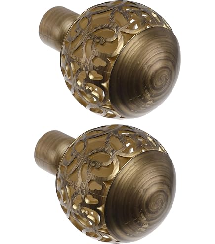 GORGECRAFT 2 Terminali Rotondi Marroni Per Bastone Tenda - Finali A Sfera In Plastica Per Aste Da 16 Mm (5/8 Di Pollice)