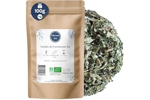 OBVIOUS TEA Feuilles de Framboisier Bio - Infusion Nature en Vrac, 100% Naturel, Sans OGM - Agriculture Biologique - Idéale Femme Enceinte, Allaitante - Sachet 100 gr (50 Tasses)