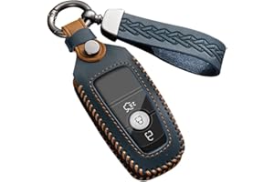 ontto Etui na kluczyki samochodowe, pasuje do Forda, Fusion, Mustang, Explorer, F150, Edge, Mondeo, Mk5, Focus, Mk4, 2019, 2020, 2021, pilot zdalnego sterowania, breloczek do kluczy, skórzane etui na