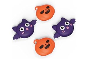 playvital Capuchon Joystick pour Steam Deck OLED Console,Joystick Cap pour Steam Deck LCD,Silicone Thumb Grip Caps pour PS Portal Accessoire Thumbstick Cover-Halloween Chauve-Souris Citrouille