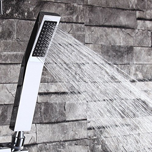 DSIKER Wellness Hoher Druck Duschkopf,1 Jet Brausekopf,massiv Messing verchromt,Wellnessbrause, Brausekopf,moderne Handbrause wasserfall Badezimmer anti-kalk-Düsen Duschkopf (silber) - 6