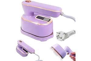 Hirsrian Dampfbügeleisen， Mini Dampfbügeleisen1000 W, Portable Bügeleisen Reise with Foldable Handle, Lightweight Reise Bügeleisen for Home & Travel Use(Purple)