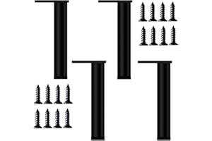 KMERCE 4 Piedi da mobile Metallo Regolabile, piedi di ricambio per tavolo basso, mobile TV, armadietto da bagno, con vite + protezione del Pavimento+base antiscivolo+altezza regolabile da 30-30,8 cm