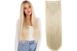 CAISHA XL 60cm 7 Piece Set CLIP IN EXTENSIONS Hair Extension Hairpiece Straight Light Blonde CE8d