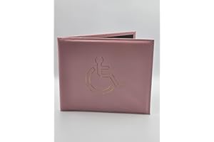 AlezyB - 1x Light Pink Disabled Badge Holder, PU Leather Badge Wallet Protector Disabled Parking Permit Cover Holder