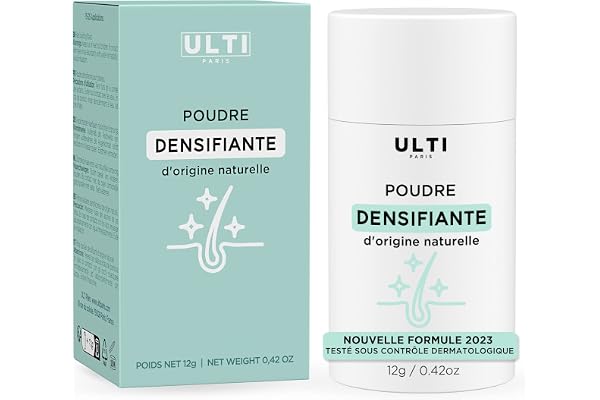 Ulti Paris Poudre Densifiante Cheveux 12g - Fibre Capillaire Naturelle (Châtain Foncé - Dark Brown) I Poudre Homme I Contour & Densifiant Femme