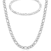 AEE&reg; Erkek Kolye Bileklik Seti - Paslanmaz &Ccedil;elik - 60cm 4mm - Şavin Kuşg&ouml;z&uuml; Unisex Kadın Kolye Bileklik