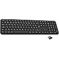 APM Clavier Slim sans-Fil, Récepteur 2.4 GHz, Extra-Fin, Clavier Français AZERTY, Conception Minimaliste, Compatible avec PC 