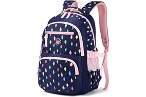 IvyH Cartable Fille Primaire,Sacs d'école pour Les Filles Sac à Dos Sac à Dos décontracté léger Sac à Dos pour Ordinateur Portable Sac de Voyage Motif de Feuilles colorées