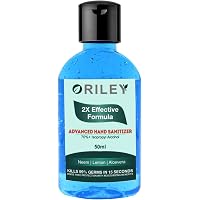 Oriley Waterless Advanced Hand Sanitizer 70% Isopropyl Alcohol Gel Based Instant Germ Protection Sanitizing Gel Rinse-free Palm Cleaner Handrub (50ml)