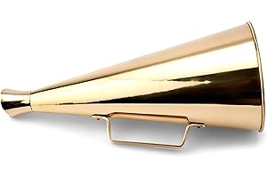 NKlaus Megafon morski Mosiądz masywny złoty 36 cm długość Rura głosowa w stylu antycznym Syrena morska 11700