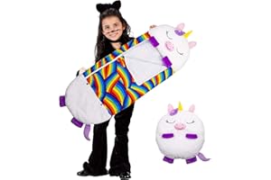 KDBEB 2-in-1-Kuscheltier-Schlafsack, Großer Schlafsack mit Kissen für Kinder, Faltbar Cartoon-Tier Kopfkissen, Weich Schlafsack Kinder, Kuscheltier Schlafsack für Kinder für Outdoor Indoor School