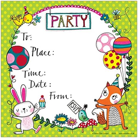 Rachel Ellen Set of 8 Children's Party Invitations - Woodland Glade