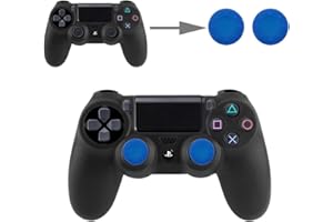 WORTEK Cabezales para mandos de humbsticks analógicos, tapas protectoras de silicona para DualShock Gamepad Sony Playstation PS4 Pro, PS4, PS3, PS2, Xbox One X, Xbox 360, Nintendo Switch en azul