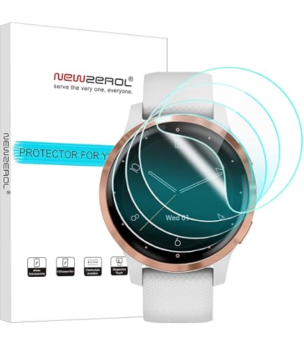 Youniker - Pellicola salvaschermo per Garmin Vivoactive 4, pellicola protettiva per smartwatch Garmin Vivoactive 4 GPS, trasparente, HD, antigraffio, anti-impronte, confezione da 6