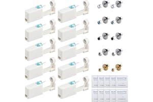 CONNECTION Pistolas Desechables para Perforar Orejas,Pistola Pendientes Oreja,Kit de Perforación de Orejas Estéril con Aretes Kit de Piercings Para Niñas, Mujeres, Hombres Perforador Oreja(10 Piezas)