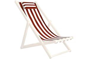 HPERU Tissu de remplacement pour chaise à bandoulière Tissu de remplacement pour chaise patio, tissu remplacement pour chaise à bandoulière pliante 45x17" avec taie d'oreiller, rayures rouges et blanches