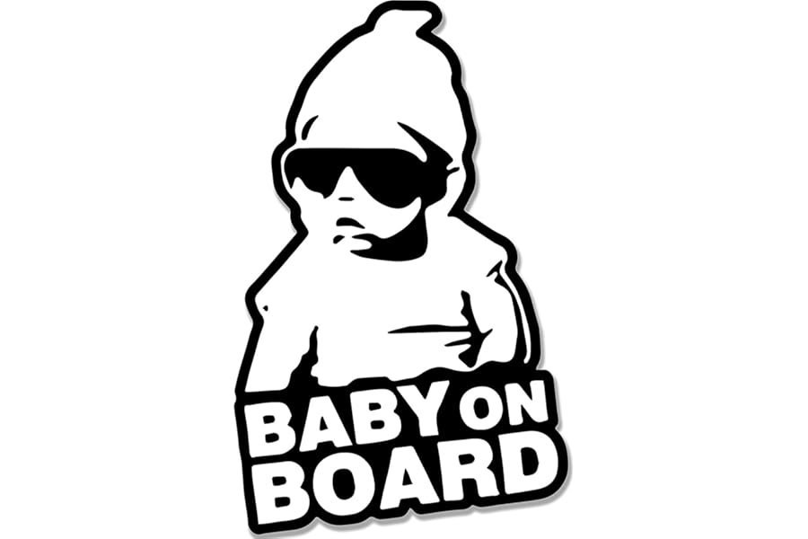 Decal World Baby On Board Sign Vinyl Car Sticker | Single or 2 Pack | Easy To Apply And Remove | Weatherproof | Funny Cool Novelty (1)
