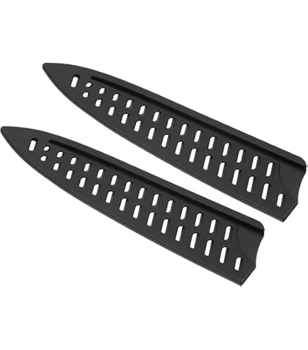 PATIKIL Lot De 4 Fourreaux De Couteaux Pour Couteau De Cuisine Santoku De 10,2 Cm, 4 Protections De Lame De Couteau, Manchons Universels En Plumes, Noir, 9,9 X 2,5 Cm