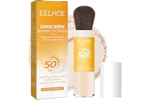 Baorder Mineral Sonnenschutz Setting Powder, SPF 50 PA ++ Powder Sonnenschutz, Control Oil Natural Matt Finish, Dauerhaft Leichtes Atmungsaktives Sonnenschutz Setting Powder mit Pinsel (8g, 1PCS)