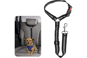 Ceinture Chien Voiture,Harnais Chien Voiture,Ceinture Sécurité Chien Voiture,Harnais Sécurité Voiture Chien,Laisse Chien pour Ceinture de Sécurité Voiture,Harnais Réglable pour la Voiture pour Chien