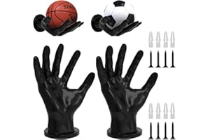VOHESEA Lot de 2 supports muraux pour balles de basket-ball - Ultra sûrs et stables - Avec 4 vis et 4 clous - Support mural universel pour ballon, clés, écouteurs, savon