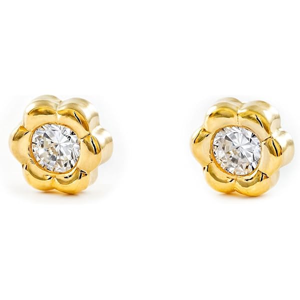 Orecchini per Bambini fiore - oro giallo 9k (375