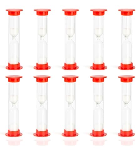 Frasheng 6 Pezzi Clessidra Set,Sabbia Timer,Timer dell'orologio,Clessidre Colorato Sabbia Orologio Timer da Cucina Time Management Include clessidre da 3 Minuto,5,10,15,e 30 Minuti