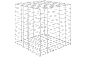 vidaXL Lit Surélevé Cube à Gabion Jardinière Surélevée de Fleurs Plantes Panier à Pierres Jardin Terrasse Extérieur Fil d'Acier 50x50x50 cm
