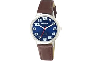 Ravel - Montre Bracelet Unisexe Facile à Lire avec de Gros Chiffres