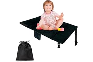 KYEDGC Toddler Airplane Bed, Airplane Bed for Toddlers, Aeroplane for Toddlers - 2-Piece Set with Polyester Bag, Portable Travel for Kids to Lie Down and Rest on Flights (Black)